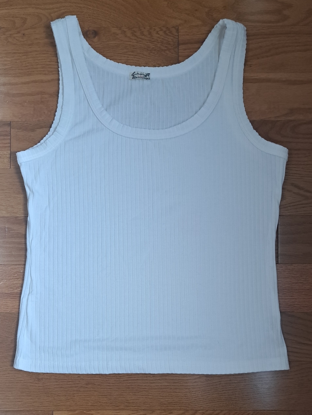 Intimately By Free People White Ribbed Scoop Tank